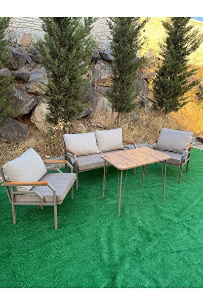 Dekoport Kutay Balkon Mobilyası, Bahçe Takımı, Çay Seti Koltuk Takımı, Metal Kanepe, Cafe Mobilyası 2 1 1