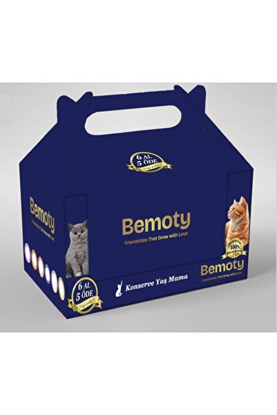 BEMOTY Kedi Konservesi KARIŞIK LEZZETLER 415 gr x 6 Adet (BALIK-GURME-KUZU-TA...
