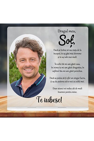 CrisPrint Pânză de sticlă 20x20 cm – Personalizată pentru soț