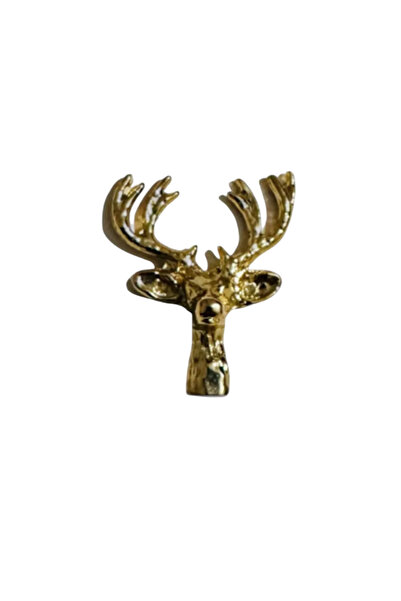 melik's Gold Renk Geyik Kafası Figürlü Metal Obje Kulp