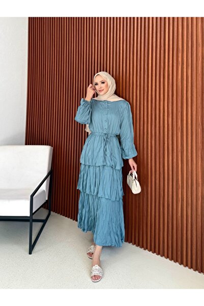 Melike Tatar Crash Saten Kat Kat Elbise 32-3573
