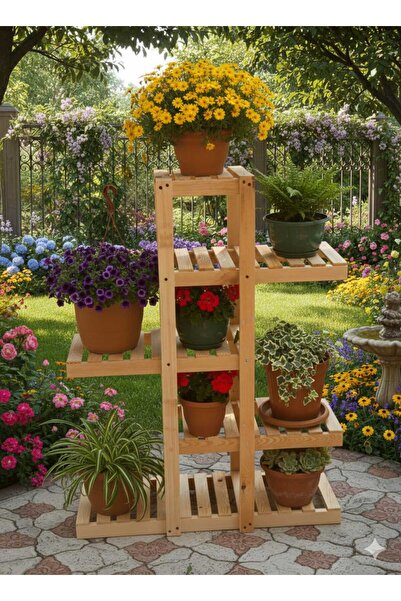 Selimoğlu Saksılık ahşap 5 kat 100 cm