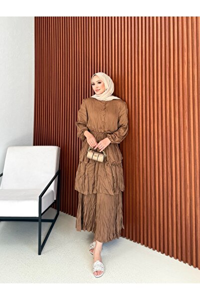 Melike Tatar Crash Saten Kat Kat Elbise 32-3573