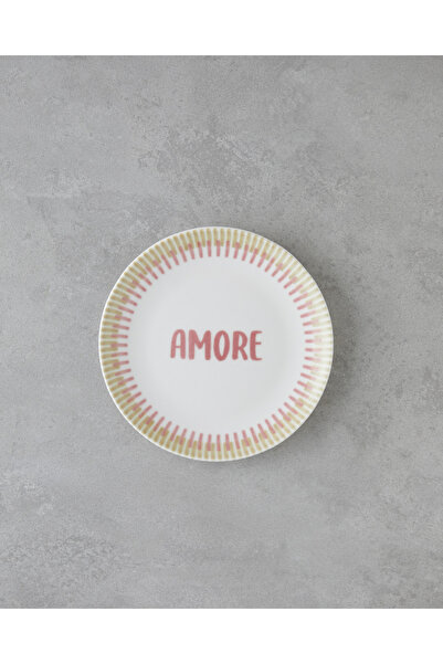 English Home Amore Porselen 6'lı Pasta Tabağı 19 cm Pembe - Yeşil