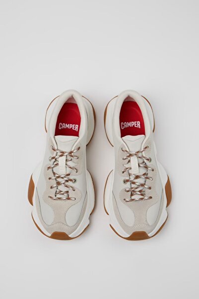 CAMPER Karst 2 Beyaz ve Gri Kadın Deri Spor Ayakkabı