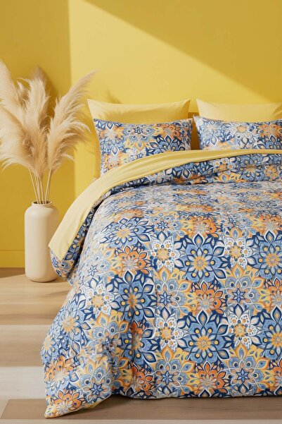 Rivaİstanbul Cotton Single Mandala Patterned Duvet Cover Set