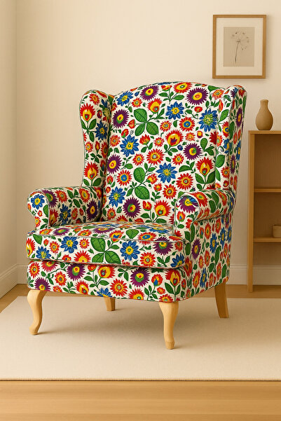 Enesar Home Botanik Çiçek Desenli Dijital Baskılı Kumaş