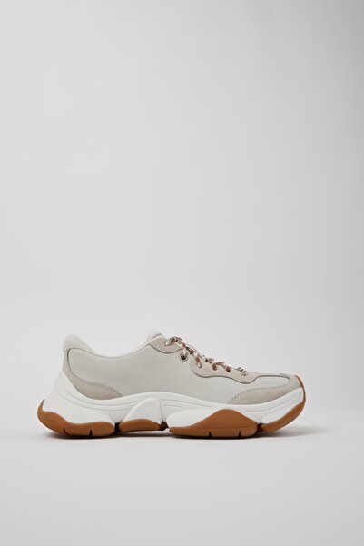 CAMPER Karst 2 Beyaz ve Gri Kadın Deri Spor Ayakkabı