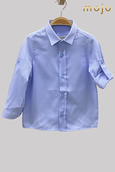Woorage Baby Boy 1-5 Years Folded Sleeve Shirt 4013 Blue