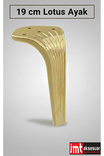 İMT AKSESUAR Lotus Armchair Bedroom Tv Unit Console and Coffee Table Leg 19 cm Gold