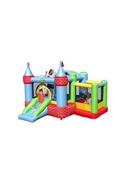 Happy Hop Inflatable Castle mattress with slide, ball pit, basketball hoop and jumping area