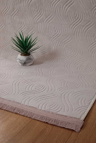 Valery Home Bukle Kabartmalı Rölyef Kaymaz Tabanlı Yıkanabilir Salon,Mutfak,Koridor Vizon Rayne Yolluk