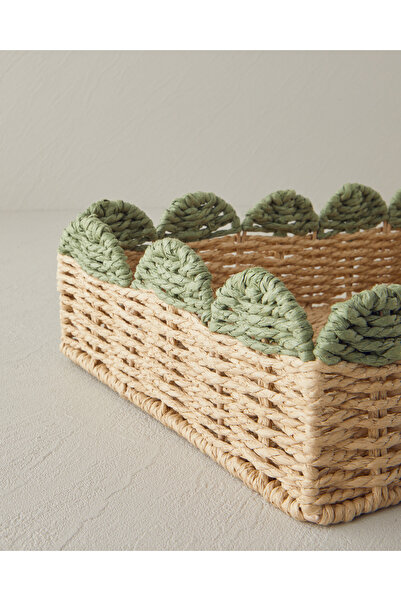 English Home Grind Kağıt Tepsi 34x25 Cm Yeşil-Sarı