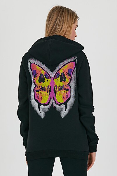 Polo State Hanorac cu glugă pentru femei, cu 3 fire, negru