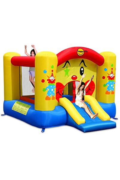Happy Hop Clown inflatable mattress with slide, jumping space and basketball hoop