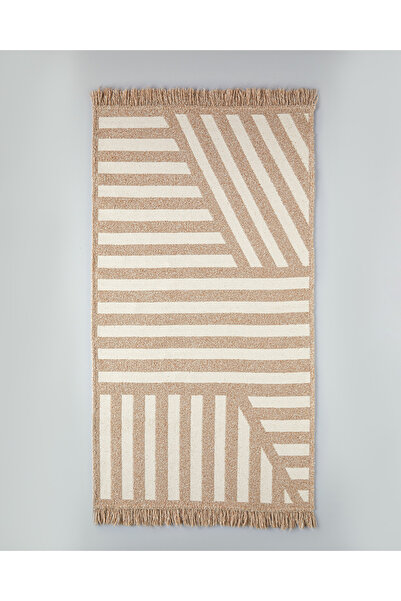 English Home Linear Dokuma Kilim 80x150 cm Açık Krem - Kahve
