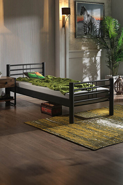 Unimet Asos Tek Kişilik Ferforje Metal Karyola-siyah