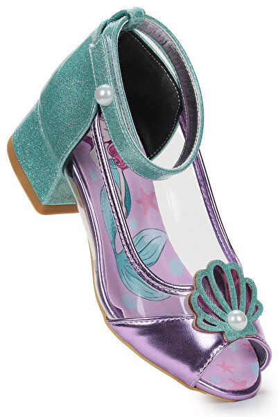 KARAMAZI Mermaid Transparent Open Toe Girls' Heeled Evening Dress Shoes