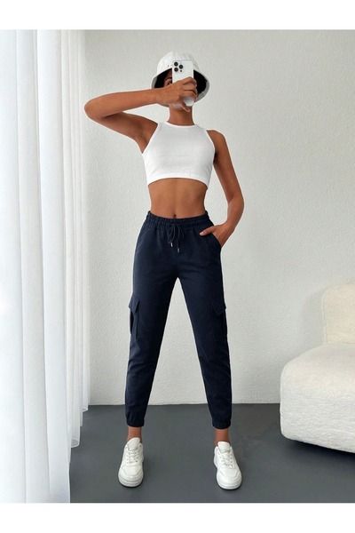 Miyalon Γυναικεία άνετα παντελόνια φούτερ με κορδόνια με ελαστικό στενό παντε...