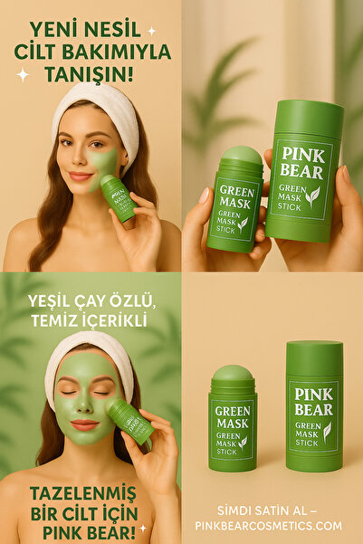 Pink Bear Siyah Nokta Akne Ve Maskesi yeşil green mask