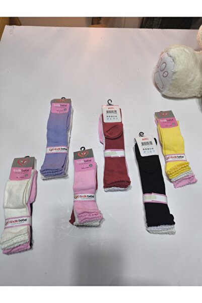 fındık bebe Șosete pentru fetiță, până la genunchi, din bumbac, cu model, respirabile, anti-transpirație, pachet de 3