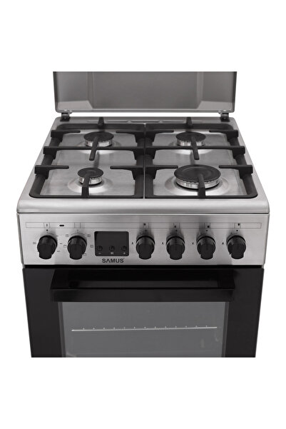 Samus Gas stove SM563AENS INOX, 4 gas burners, 7-function oven, electric, 43 L