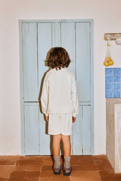 Marvy Ecru Pocket Flap Shorts