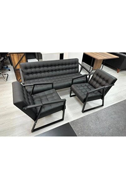 BÜRO ARES MAYA OTURMA GRUBU İKİ TEKLİ BİR ÜÇLÜ KANEPE