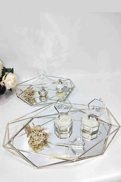 RetroLazer Süslü Çiçekli Nişan Tepsisi , Söz Tepsisi , Isteme Tepsisi , Damat...