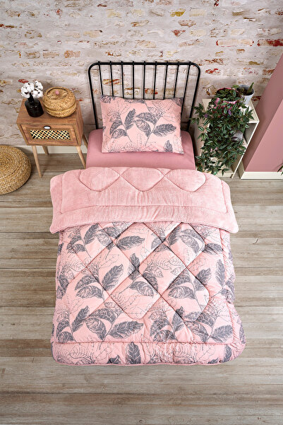 argehome طقم لحاف ويلسوفت مفرد ذو وجهين، لحاف ناعم من الصوف وغطاء وسادة أرينا باودر