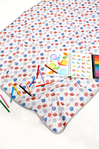 HAMUR Proof Liquid Proof 140X140 cm Baby Kids Play Event Activity Nutrition Cover Planet