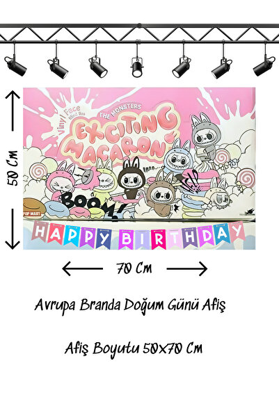 snowparty Banner za rođendan sa temom Labubu
