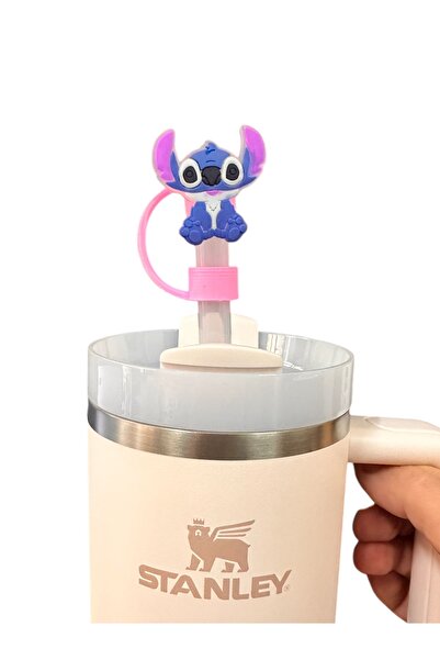 Buki'nin Atölyesi Termos uyumlu 3 Adet (10MM) Toz Geçirmez Sünger Bob Stitch Figürlü Quencher Pipet Tıpası Kapağı