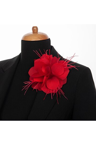 lemidor Otrişli yaka çiçeği kumaş çiçek broş