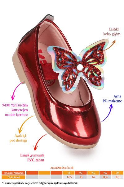 KARAMAZI Ayna Menz Butterfly Elastic Baby Girl Ballerina Shoes