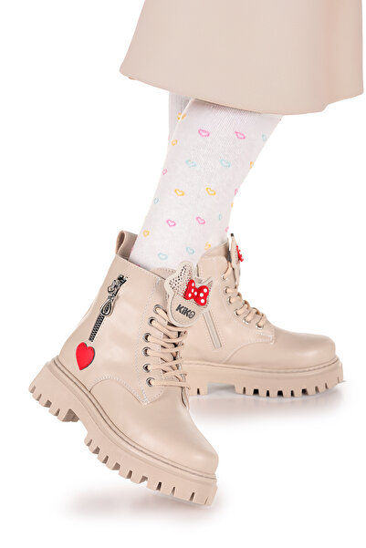 Kiko Kids Bella Günlük Fermuarlı Kız Çocuk Bot Ayakkabı