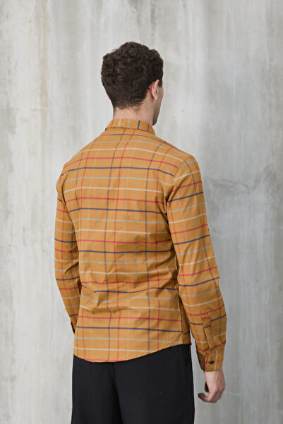 jack carisma ESNEK RAHAT GÖĞÜS GARNİLİ EKOSE APALETLİ UZUN KOLLU ERKEK GÖMLEK