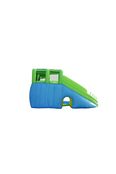 Happy Hop Crocodile inflatable mattress with two water slides, water cannon, climbing space and basketball hoop