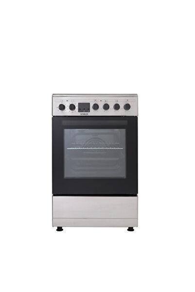 Samus SM564VTE INOX gas stove, 4 ceramic cooking zones, 10 functions, 56L electric oven, stainless steel