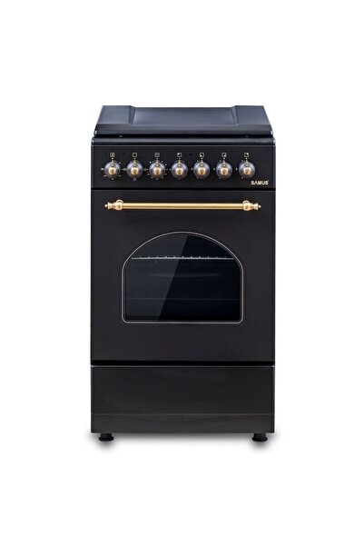 Samus Rustic stove SR550EL3B1, 3 gas burners + 1 electric, electric oven, 48 L, 3 functions