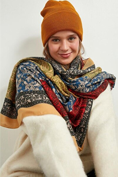 FELLMENS Γυναικείο σάλι με σχέδιο σαφράν