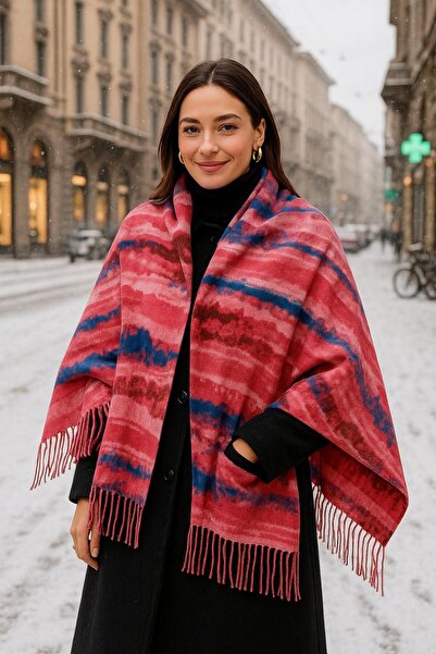 FELLMENS Tie-Dye Pink Tasseled Women's Shawl