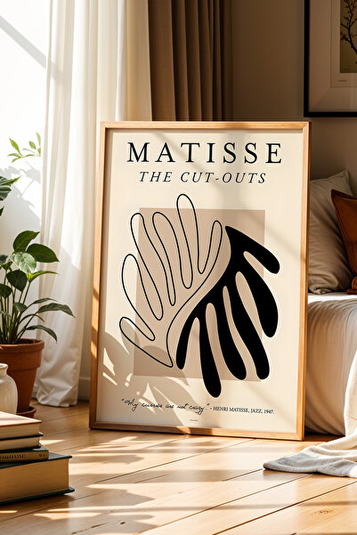 Opak Design Matisse Leaf Pattern Bohemian Minimalist Ξύλινο Πλαίσιο Ζωγραφική...