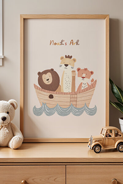 HİGUERA Πίνακας παιδικού και βρεφικού δωματίου με κυματιστό θαλάσσιο και πλαί...