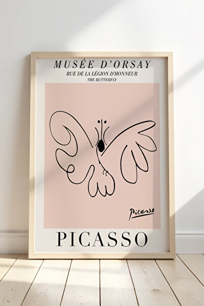 Opak Design Πίνακας τοίχου με μινιμαλιστικό σχέδιο Picasso Butterfly με φυσικ...