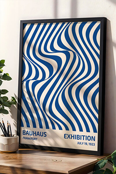 Opak Design Μπλε Bauhaus στυλ ρετρό γεωμετρική τέχνη αφηρημένη Boho ζωγραφική...