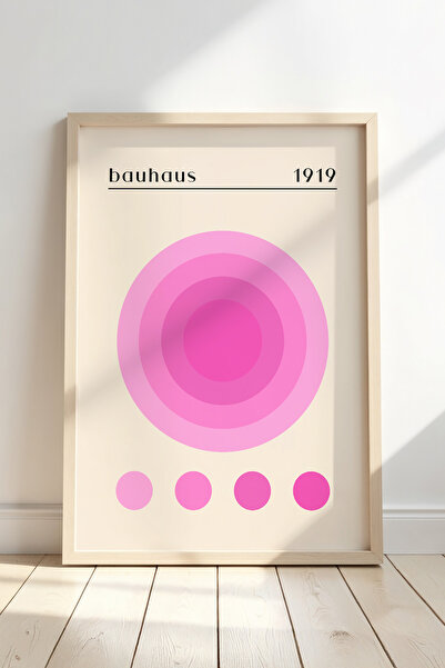 Opak Design Ροζ Bauhaus Style Minimalist Vintage Γεωμετρική Τέχνη Ζωγραφική τ...