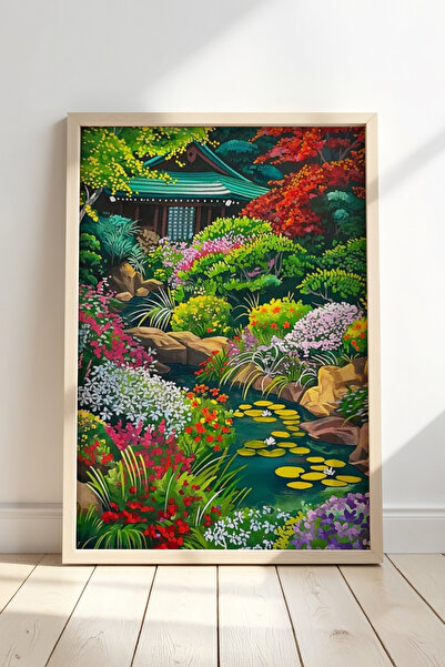Opak Design Εκτύπωση τοίχου Floral Botanical Art με φυσικό ξύλινο πλαίσιο