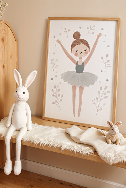 HİGUERA Ballerina Girl – Πίνακας Παιδικού Δωματίου με Φυσικό Ξύλινο Πλαίσιο