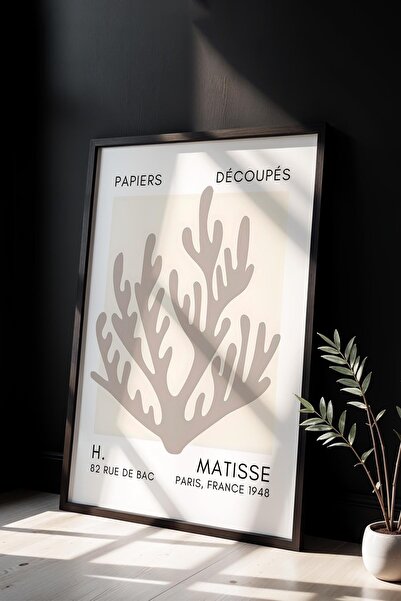 Opak Design Βοτανική Σειρά Sand Beige Floral Matisse Πίνακας τοίχου με φυσικό...